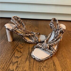 Ulla Johnson Braided Tan and Cream Heels